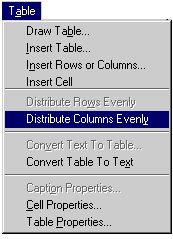 Use the Distribute Columns Evenly command